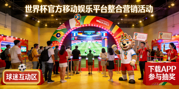 世界杯官方移动娱乐平台整合营销案例，球迷互动活动现场
